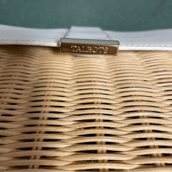 Talbots Rattan and White leather shoulder bag - Picture 5 of 10
